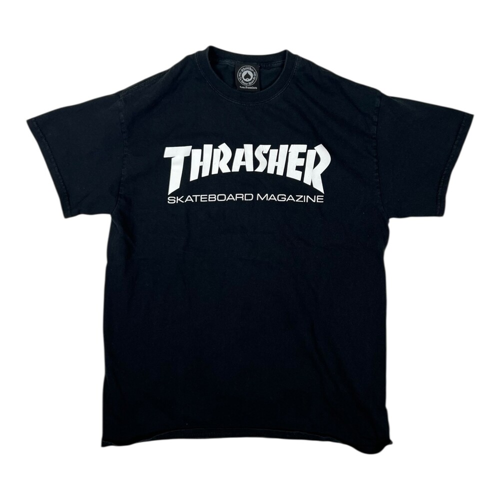 Vintage Thrasher Magazine T-Shirt Size Medium Black Grunge Skater Y2K